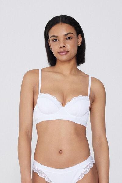 White Lounge Retreat Balconette Bra, White, large image number 0