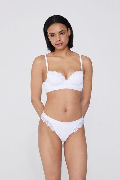 White Lounge Retreat Balconette Bra, White, large image number 1