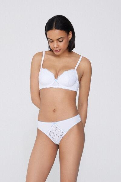 White Fairy Princess Balconette Bra, White, large image number 0