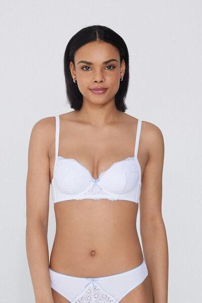 White Fairy Princess Balconette Bra, White, large image number 1
