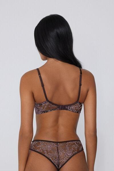 Pink Midnight Bloom Lightly Padded Balconette Bra, 5701_979Y, large image number 1