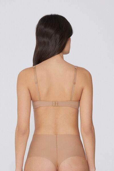 Beige Recycled Microfibre Push-Up Bra, , large image number 2