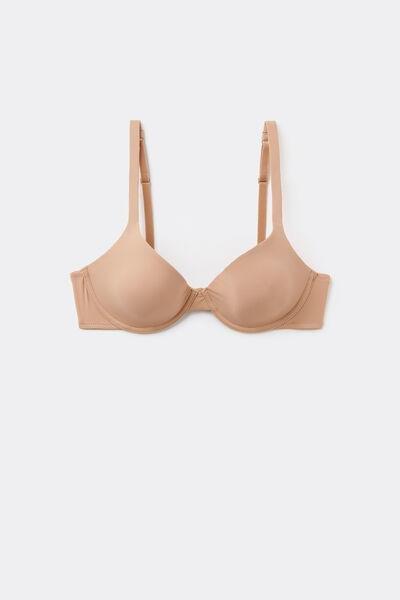 Beige Recycled Microfibre Push-Up Bra, , large image number 4