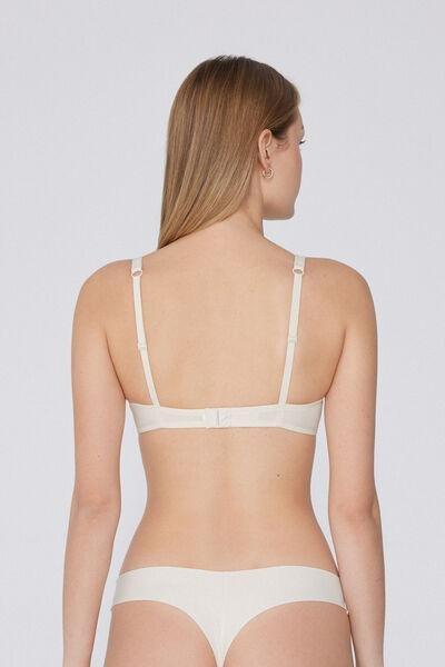 Cream Recycled Microfibre Push-Up Bra, , large image number 2