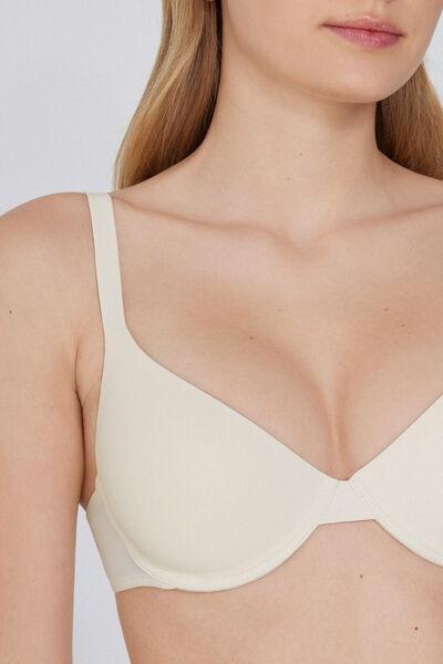 Cream Recycled Microfibre Push-Up Bra, , large image number 3