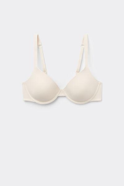 Cream Recycled Microfibre Push-Up Bra, , large image number 4