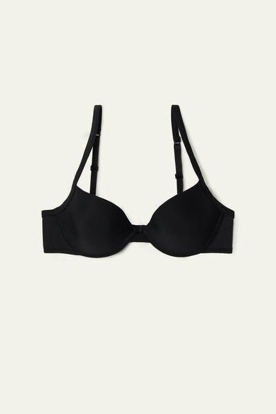 Black Athens Microfibre Push-Up Bra, , large image number 5