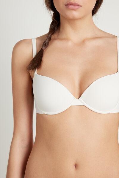 Ivory Cream Athens Push-Up Bra In Microfibre, Women, , large image number 0