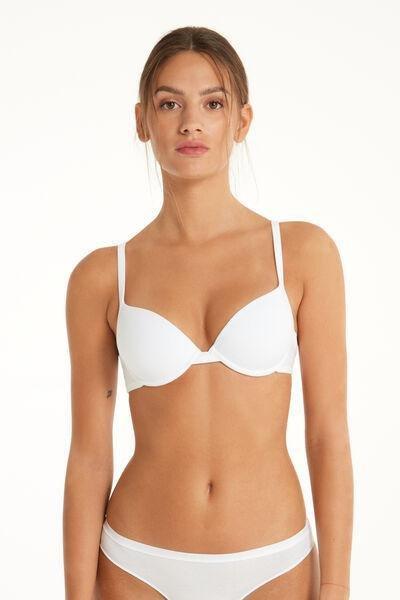 White Cotton Push-Up Bra, , large image number 0