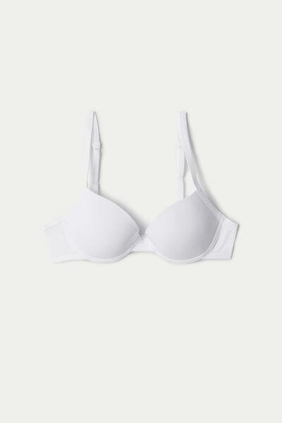 White Cotton Push-Up Bra, , large image number 4