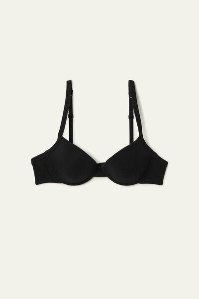 Black Cotton Push-Up Bra, , large image number 4