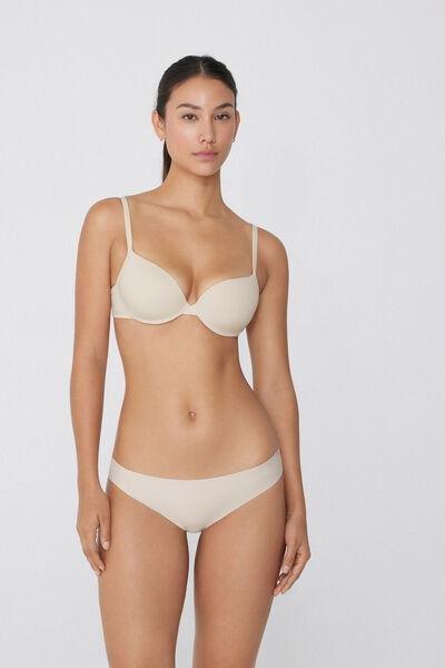 Cream Cotton Push-Up Bra, Ivory Cream, large image number 8