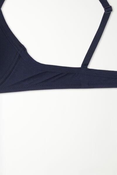 Blue Cotton Push-Up Bra, , large image number 6