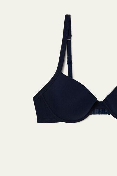 Blue Cotton Push-Up Bra, Absolute Blue, large image number 7