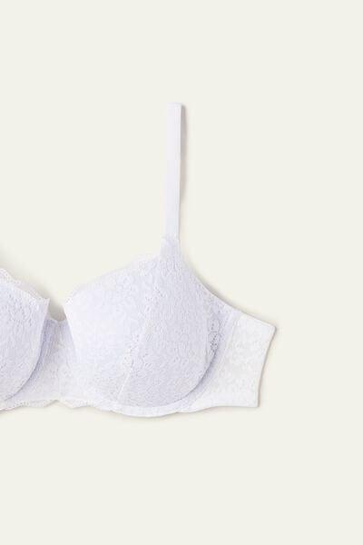 White Full Cover Balconette Bra, White, large image number 6