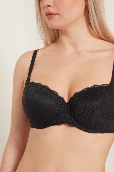 Black Prague Full Cover Recycled Lace Balconette Bra, Women, , large image number 0