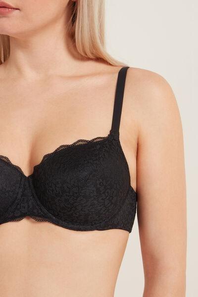 Black Prague Full Cover Recycled Lace Balconette Bra, Women, , large image number 3