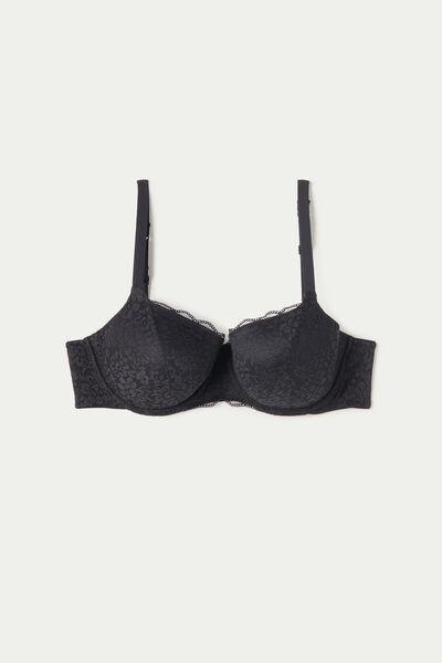 Black Prague Full Cover Recycled Lace Balconette Bra, Women, , large image number 4