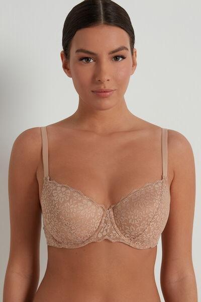 Beige Full Cover Balconette Bra, , large image number 0