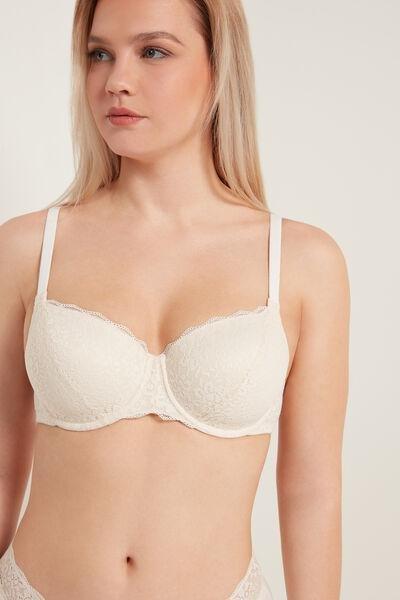 Cream Full Cover Balconette Bra, , large image number 0