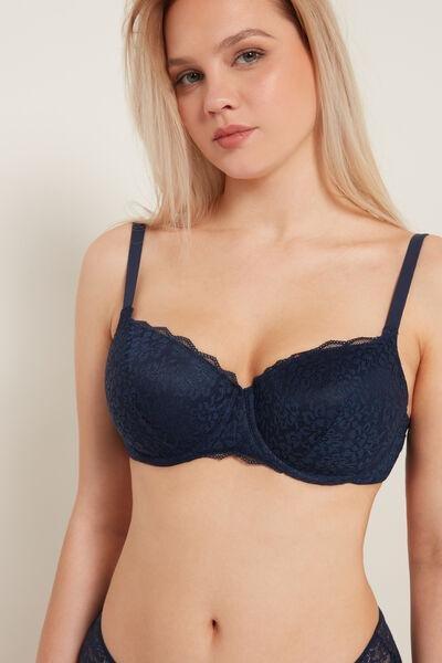 Blue Full Cover Balconette Bra, , medium