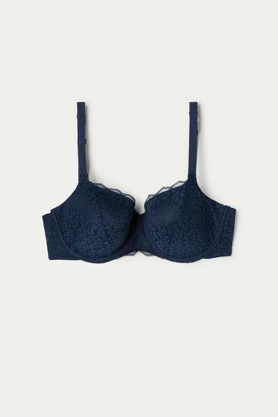 Blue Full Cover Balconette Bra, , large image number 4