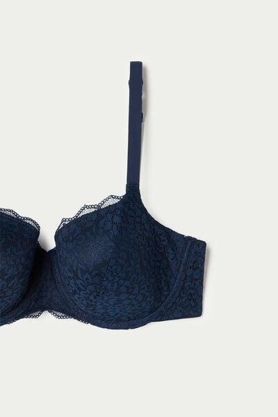 براغ غطاء كامل صدرية من الدانتيل المعاد تدويره مع غطاء كامل ، للنساء, Absolute Blue, large image number 6