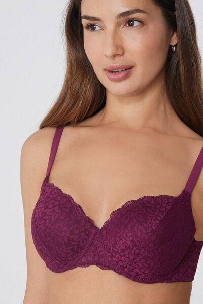 Burgundy Full Cover Balconette Bra, 5701_719Y, large image number 3