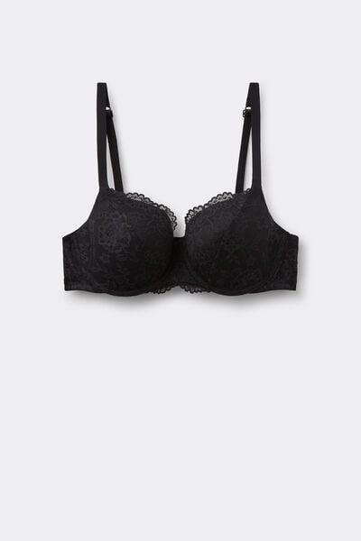 Black Prague Full Coverage Recycled Lace Balconette Bra, Black, large image number 4