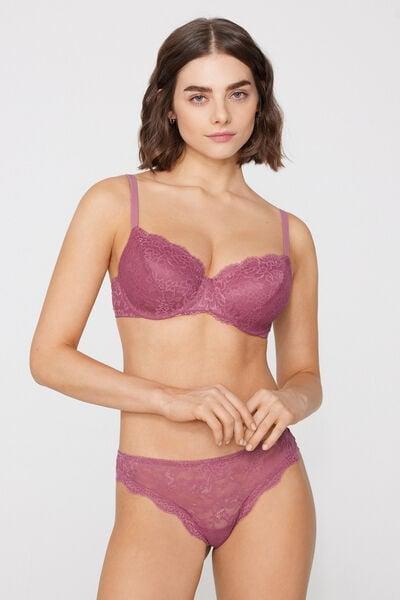 Pink Prague Full Coverage Recycled Lace Balconette Bra, 5701_179Z, large image number 0