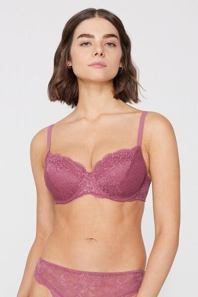 Pink Prague Full Coverage Recycled Lace Balconette Bra, 5701_179Z, large image number 1