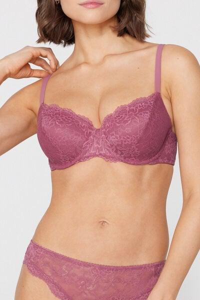 Pink Prague Full Coverage Recycled Lace Balconette Bra, 5701_179Z, large image number 3