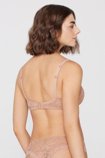 Beige Prague Full Cover Recycled Lace Balconette Bra, Natural Blush, large image number 2