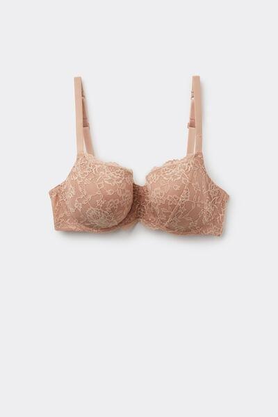 Beige Prague Full Cover Recycled Lace Balconette Bra, Natural Blush, large image number 4