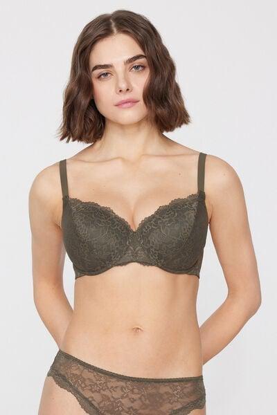 Green Prague Full Cover Recycled Lace Balconette Bra, 5701_226Z, large image number 1