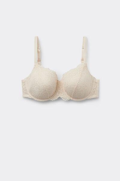 Cream Prague Full Cover Recycled Lace Balconette Bra, Ivory Cream, large image number 4