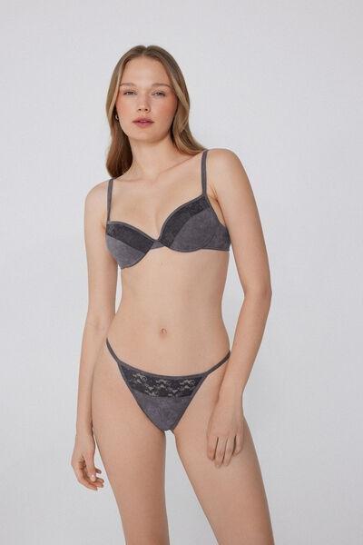 Grey Washed Dream Cotton Push-Up Bra, 5701_810Y, large image number 0