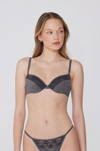 Grey Washed Dream Cotton Push-Up Bra, 5701_810Y, large image number 1