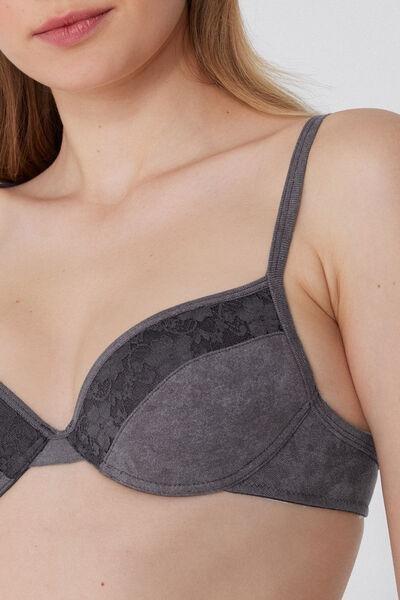Grey Washed Dream Cotton Push-Up Bra, 5701_810Y, large image number 3