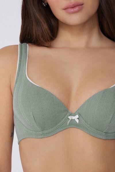 Green Pointelle Fantasy Push-Up Bra, 5701_321Y, large image number 2