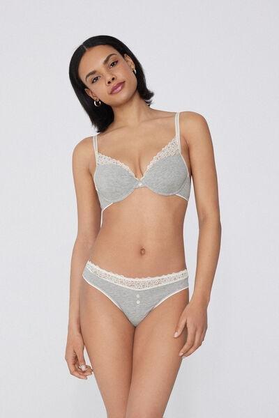 Grey Delicate Touch Push-Up Bra, 5701_305Y, large image number 0