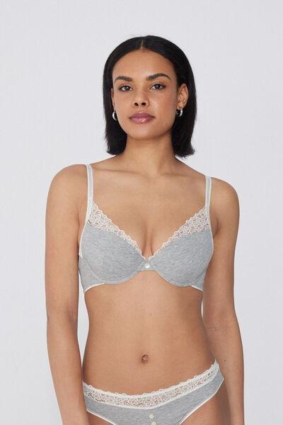 Grey Delicate Touch Push-Up Bra, 5701_305Y, large image number 1