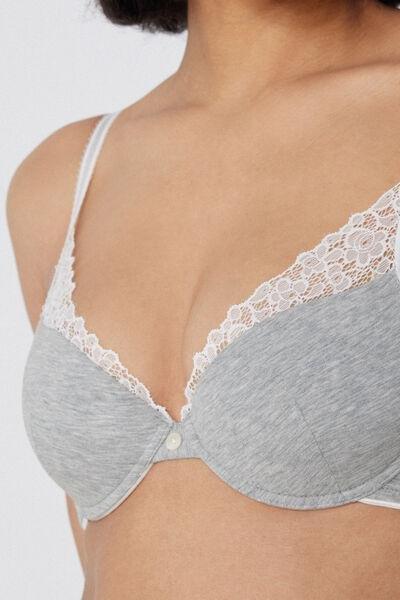Grey Delicate Touch Push-Up Bra, 5701_305Y, large image number 2
