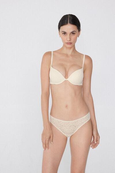 Cream Super Push-Up Bra, , large image number 1