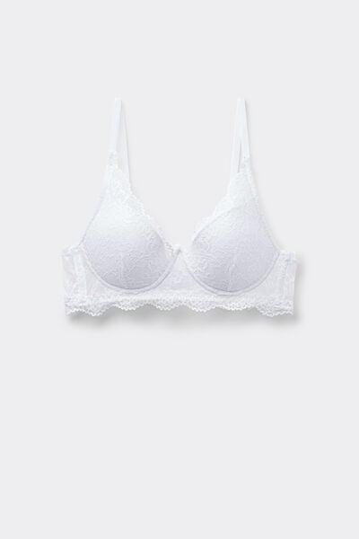 White Malibu Recycled Lace Super Push-Up Bra, White, large image number 4