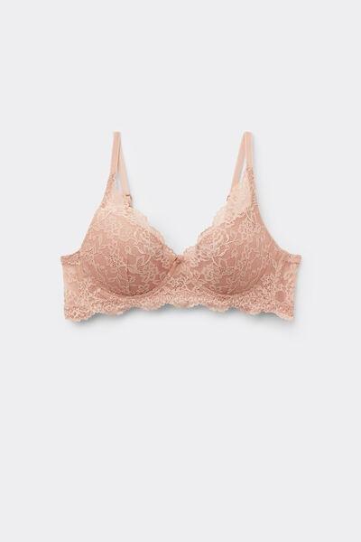 Beige Malibu Recycled Lace Super Push-Up Bra, Natural Blush, large image number 4