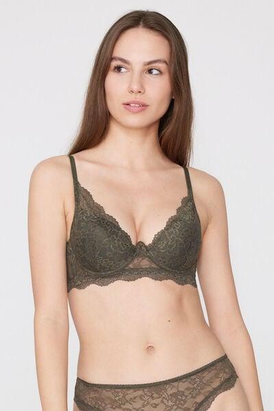 Green Malibu Recycled Lace Super Push-Up Bra, 5701_226Z, large image number 1