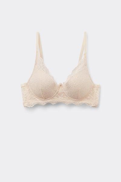 Cream Malibu Recycled Lace Super Push-Up Bra, Ivory Cream, large image number 4
