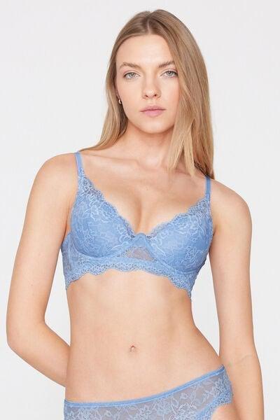 Blue Malibu Recycled Lace Super Push-Up Bra, 5701_393Z, large image number 1