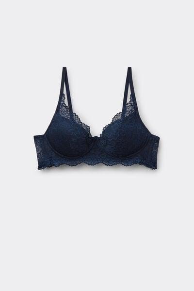 Navy Malibu Recycled Lace Super Push-Up Bra, Absolute Blue, large image number 4